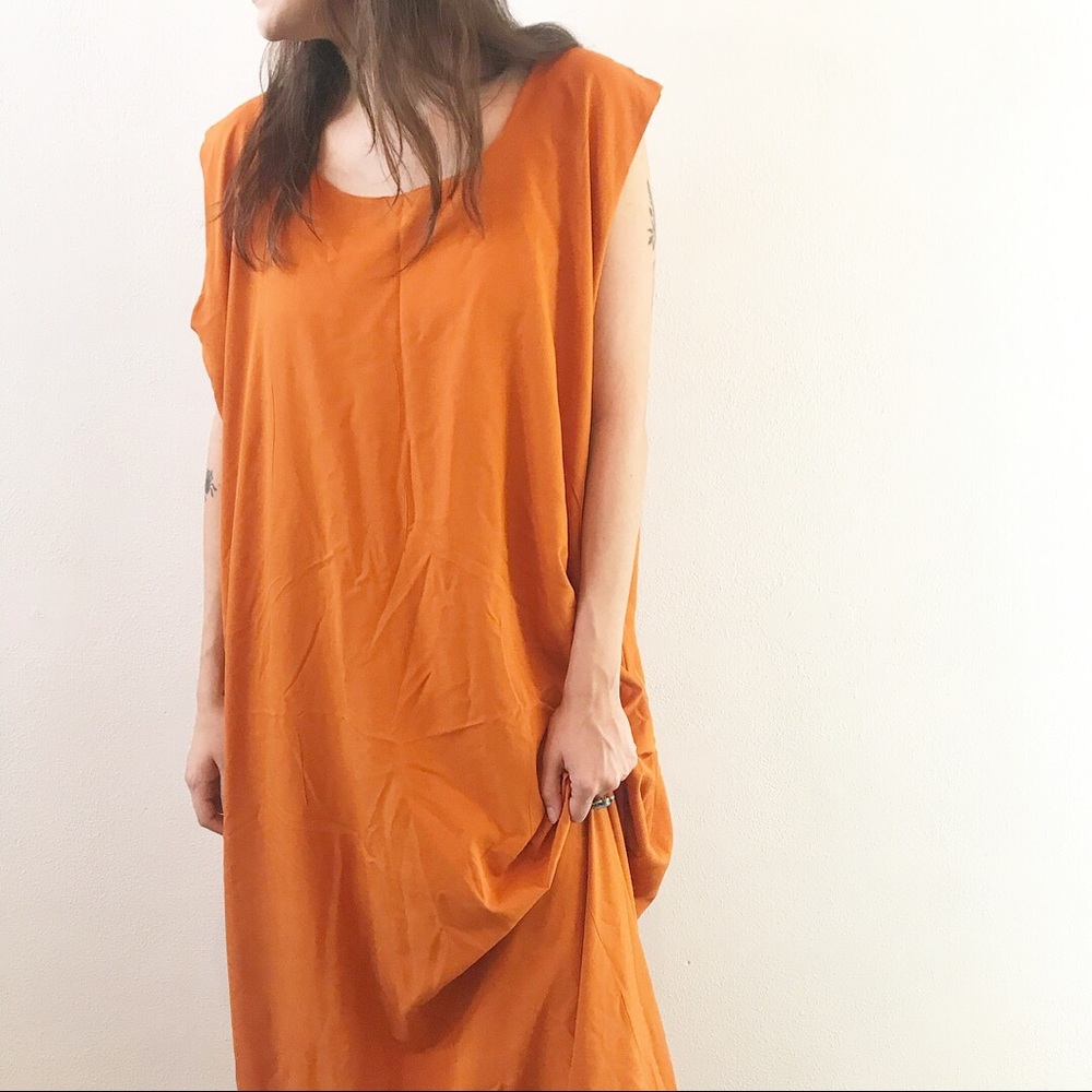Vintage floor length orange dress